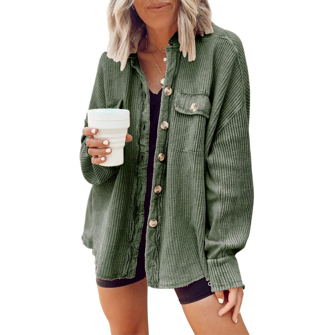 JASLENE™ – Cozy Button-Down Long Sleeve Jacket