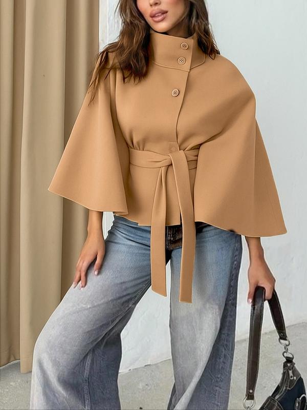 ROSEMARY™ - Buckle Belted Woolen Cape Coat for Fall & Winter