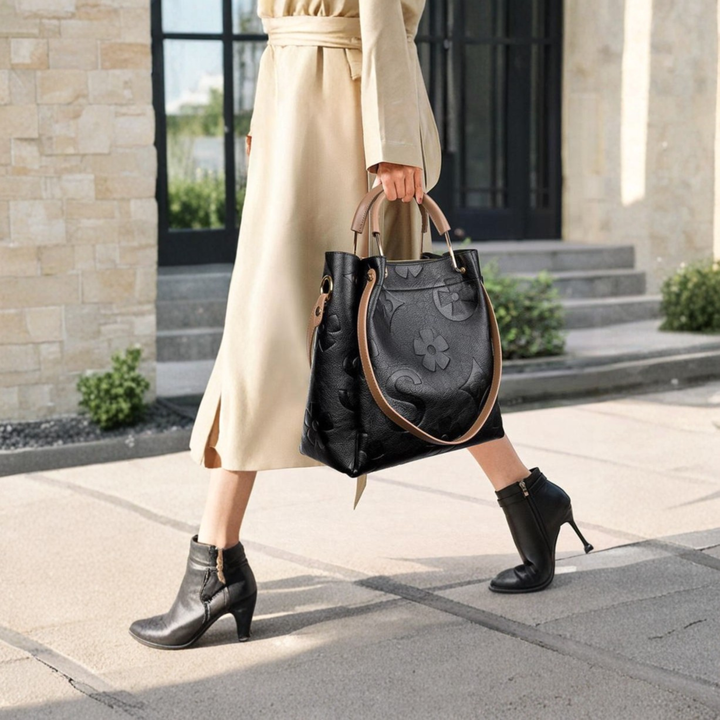 SAYALA™ - Classy Fashionable Floral Embossed Handbag and Crossbody Bag