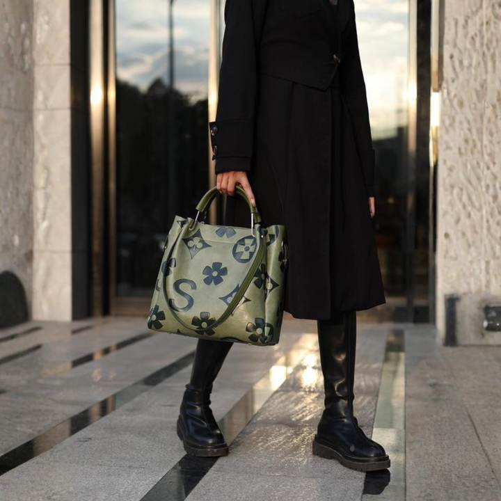 SAYALA™ - Classy Fashionable Floral Embossed Handbag and Crossbody Bag