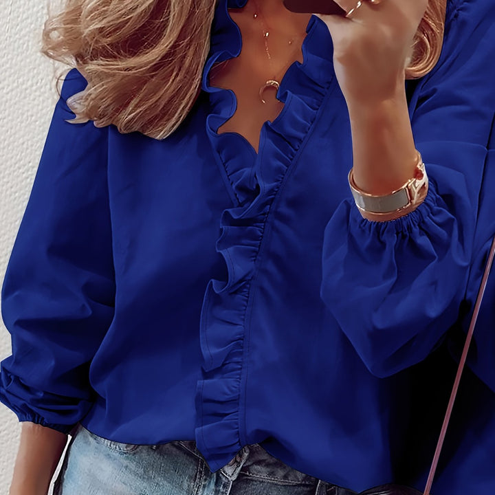 MAISY™ – Ruffled V-Neck Blouse