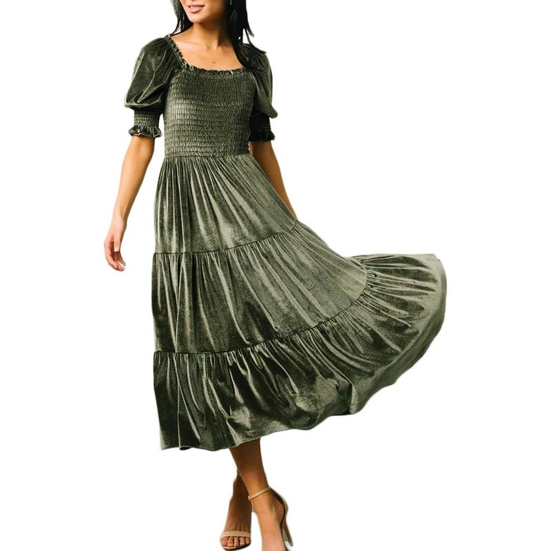 MELODY™ - Versatile Square Neck Puff Sleeve Dress for Any Event