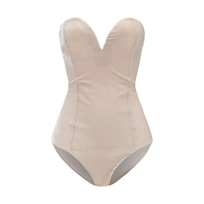 DONNA™ – Elegant Velvet Corset Bodysuit