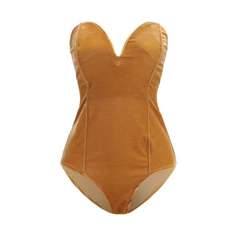 DONNA™ – Elegant Velvet Corset Bodysuit