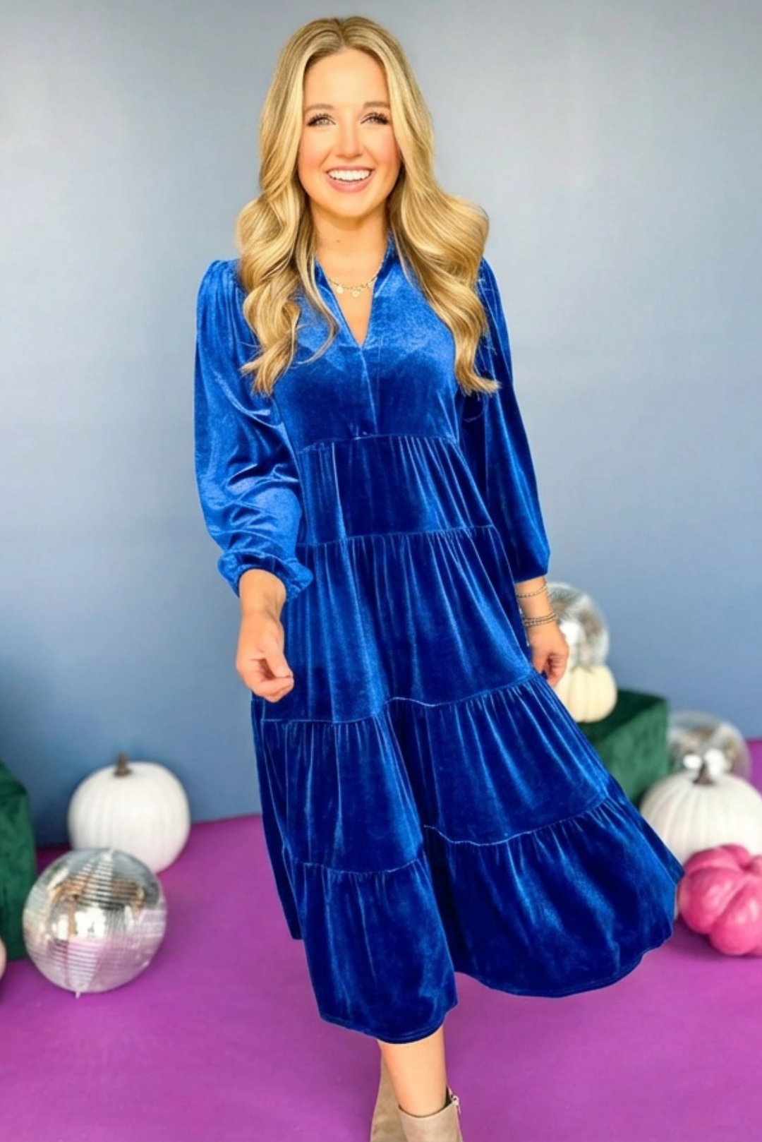 DALORA™ - Velvet Midi Dress