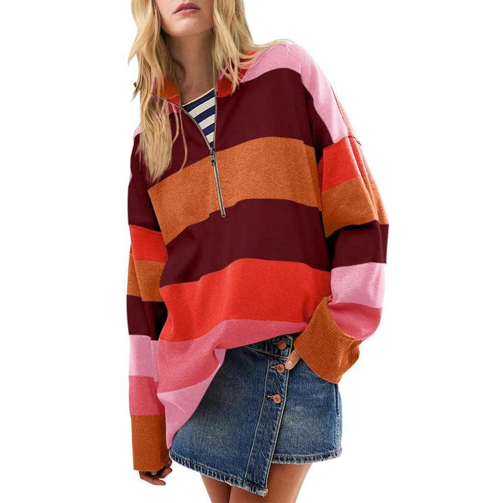 AUTUMN™ - Stylish Oversized Turtleneck Sweater with Half Zipper Detail