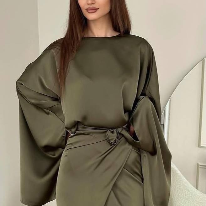 STELLA™ - Loose Shirt & Lace-up Skirt Suit for Elegant Daily Wear